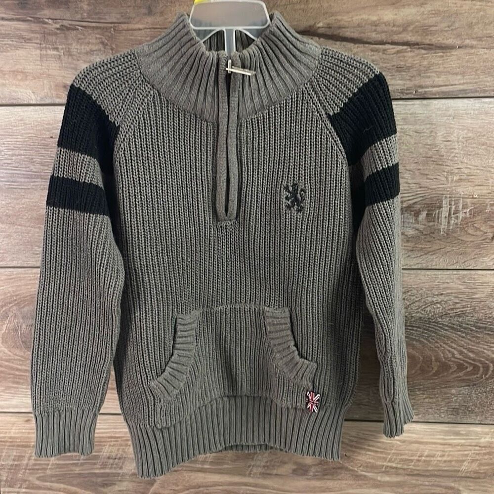 ENGLISH LAUNDRY Boys Toddler Pullover Gray Black Knit Sweater Size 3T